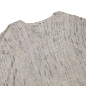 Pure Jill Women Top Size L White Linen Cotton Blend Abstract Print Dolman J Jill